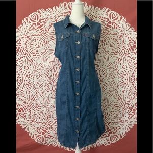 Levi’s button denim no sleeve dress long